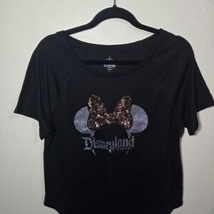 Disneyland Resort Minnie Mouse Sequin Bow Tee - Black